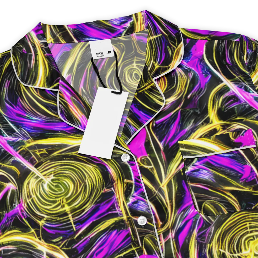 Ultraviolet Whirl on Women's Short Sleeve Pajama Top — Product details