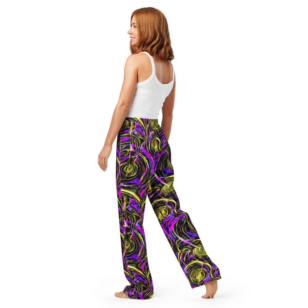 Ultraviolet Whirl on Women's Pajama Pants — Back