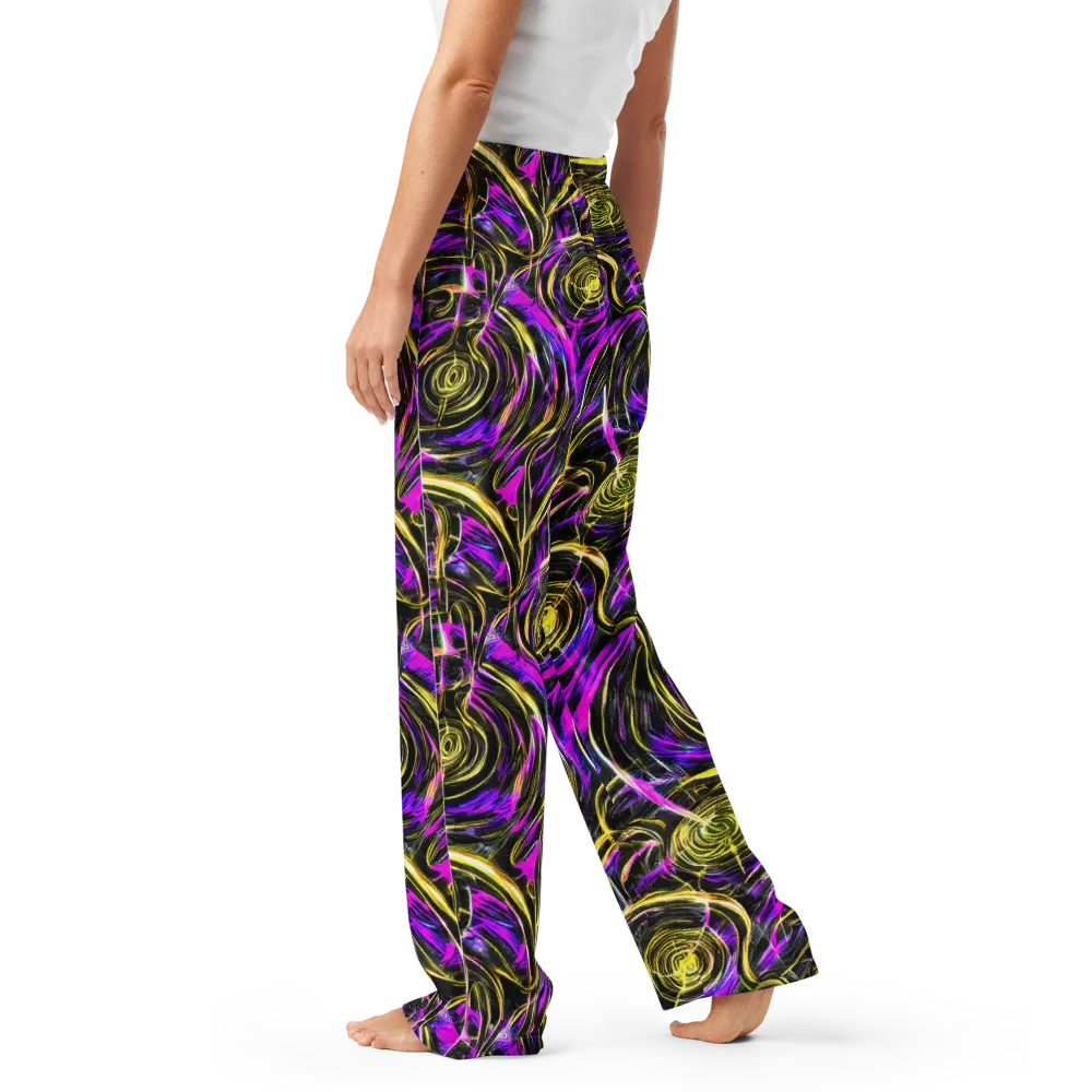 Ultraviolet Whirl on Women's Pajama Pants — Left