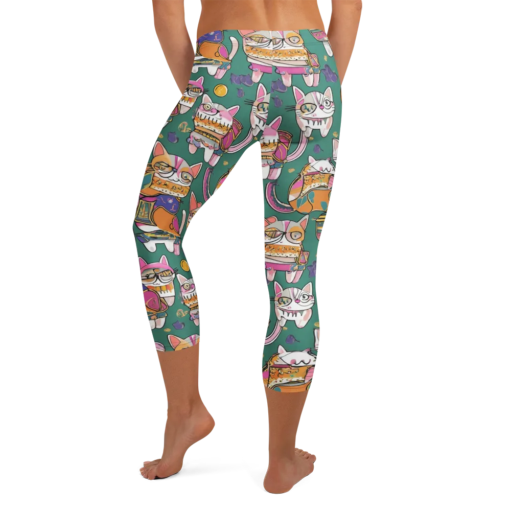 Neon Catwalk on Capri Leggings — Back