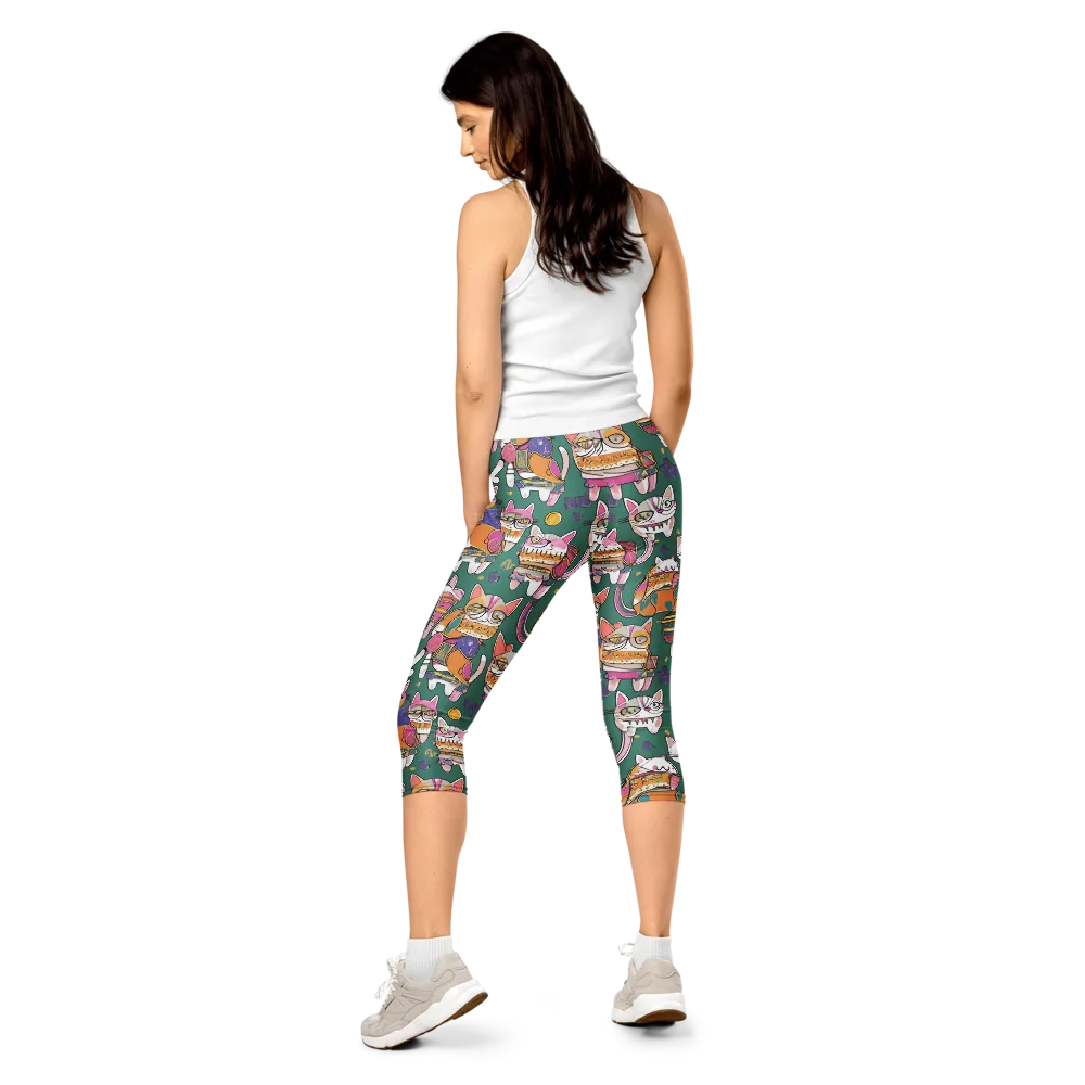 Neon Catwalk on Capri Leggings — Back