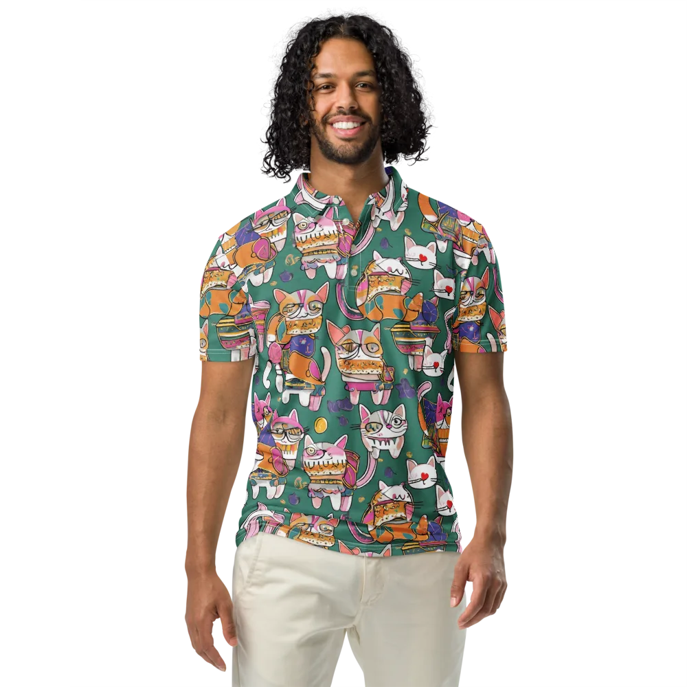 Neon Catwalk on Men's Slim Fit Polo Shirt — Front