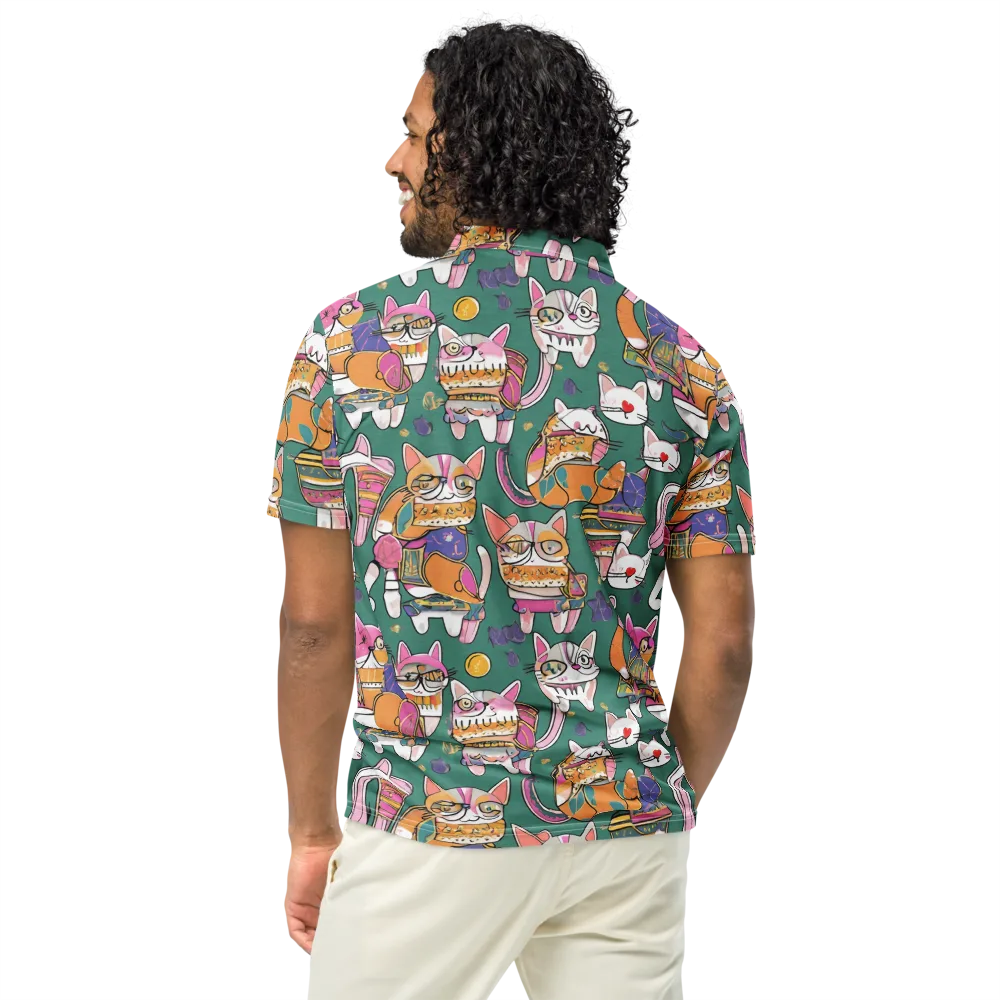 Neon Catwalk on Men's Slim Fit Polo Shirt — Back