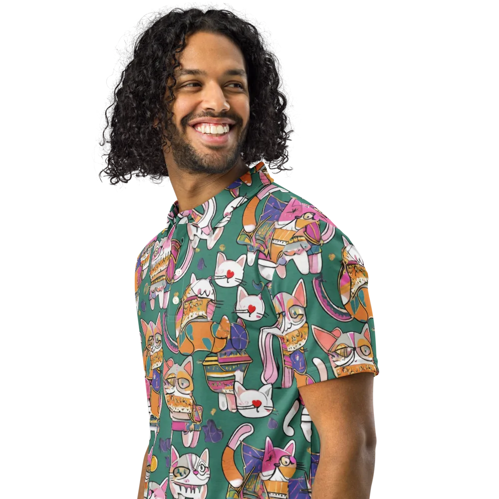 Neon Catwalk on Men's Slim Fit Polo Shirt — Left Front