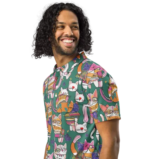 Neon Catwalk on a Men's Slim Fit Polo Shirt