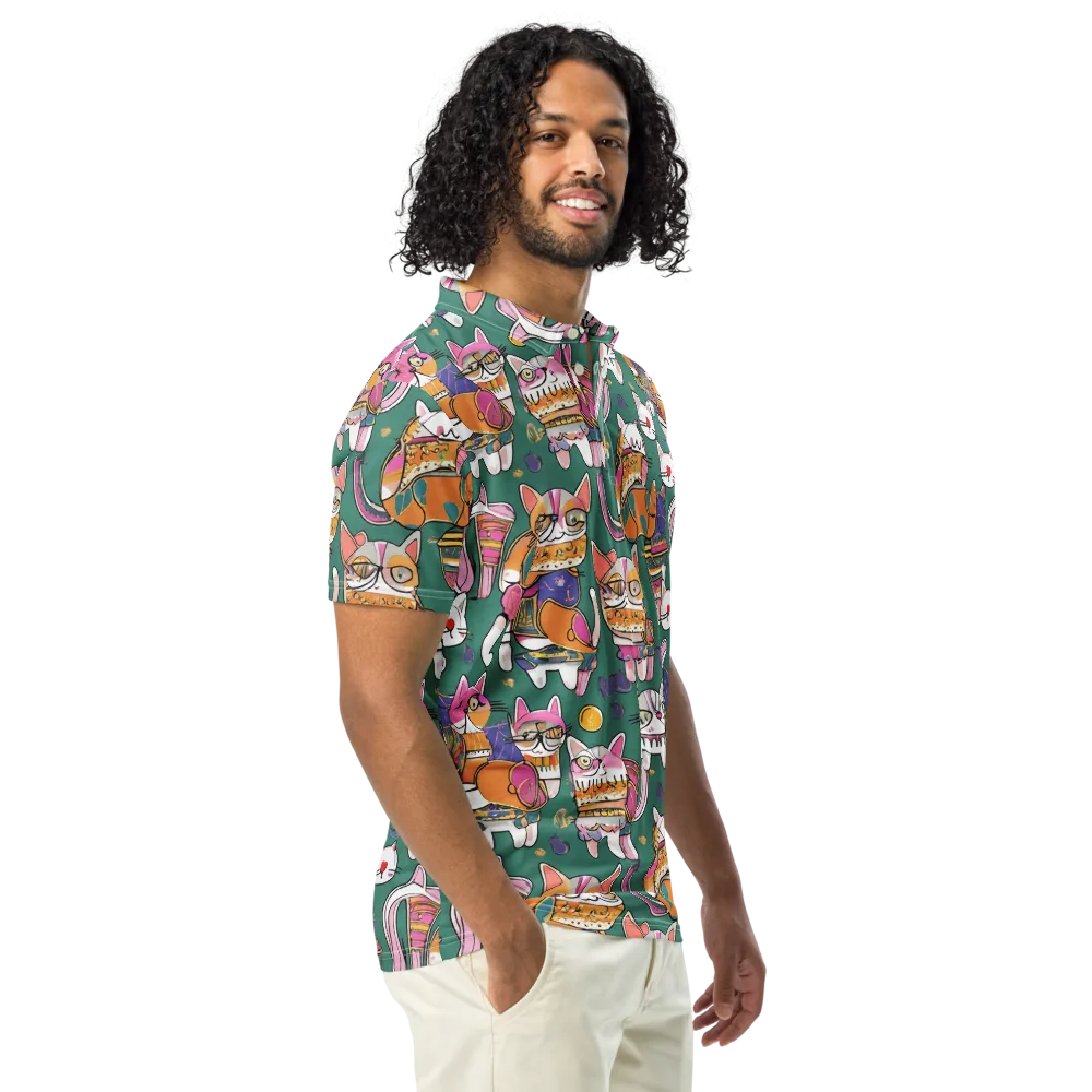Neon Catwalk on Men's Slim Fit Polo Shirt — Right Front