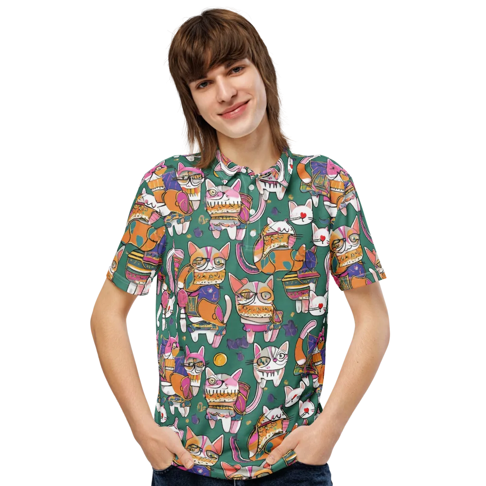 Neon Catwalk on Men's Slim Fit Polo Shirt — Front