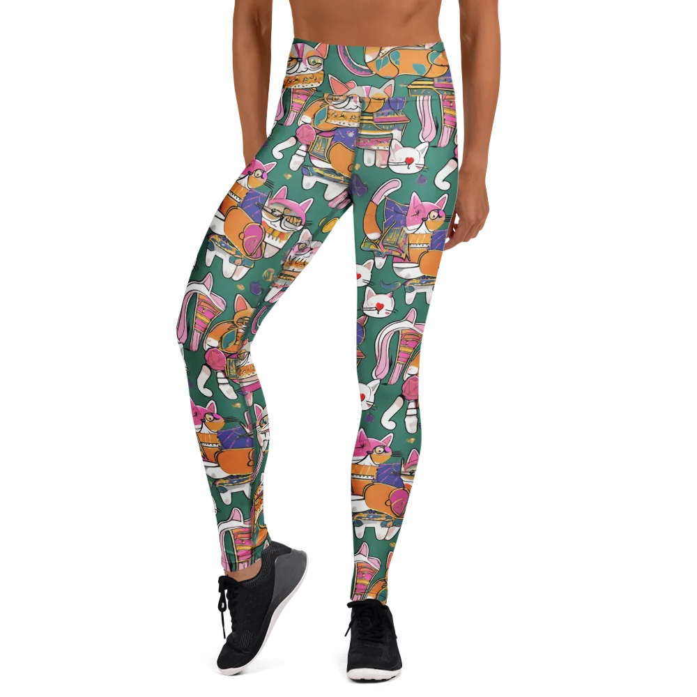 Neon Catwalk on Yoga Leggings — Front