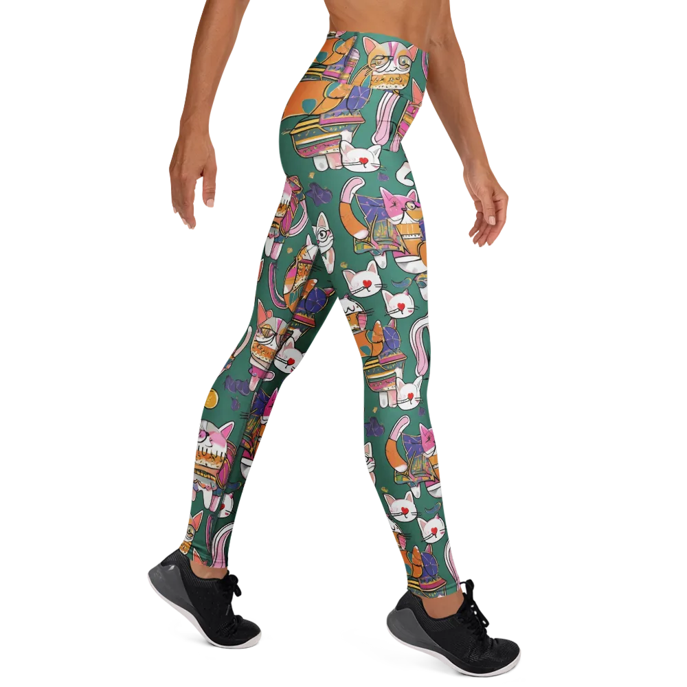 Neon Catwalk on Yoga Leggings — Right