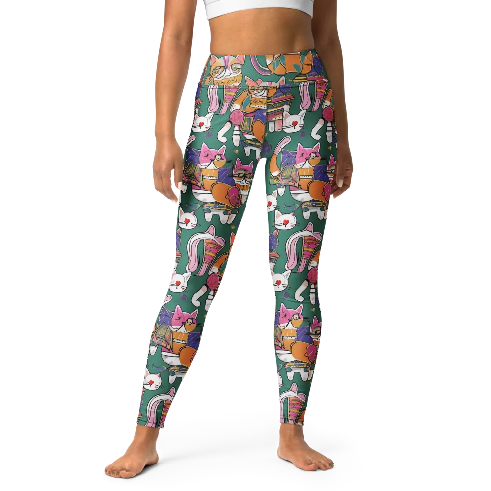 Neon Catwalk on Yoga Leggings — Front