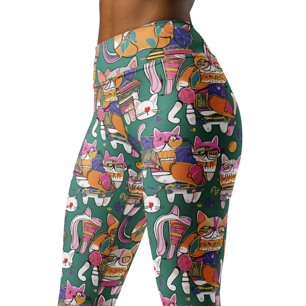 Neon Catwalk on Yoga Leggings — Left Front