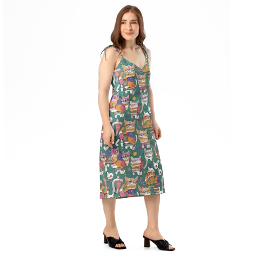Neon Catwalk on a Slip Dress