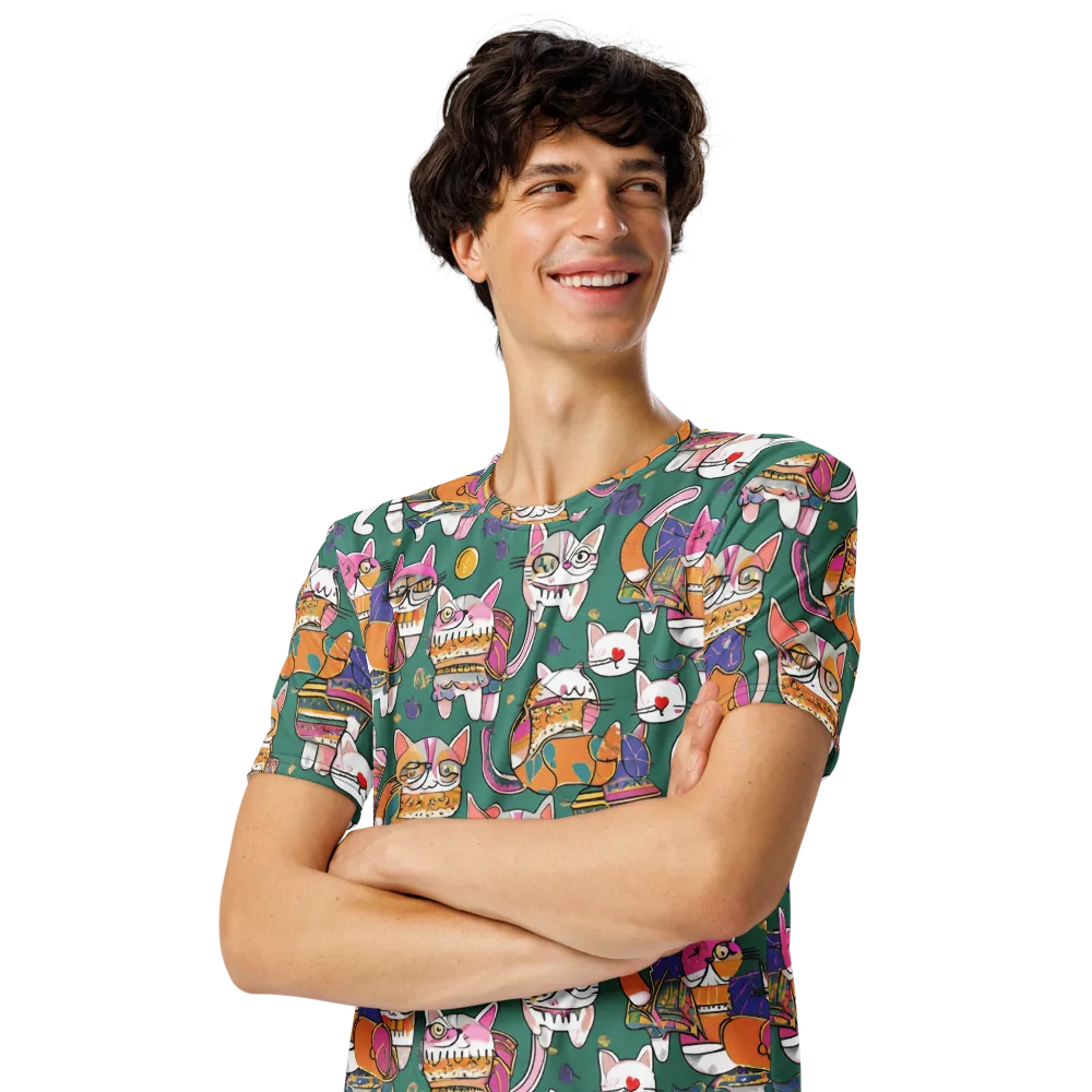 Neon Catwalk on Men's Crew Neck T-Shirt — Left Front
