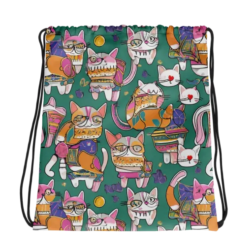 Neon Catwalk on a Drawstring Bag