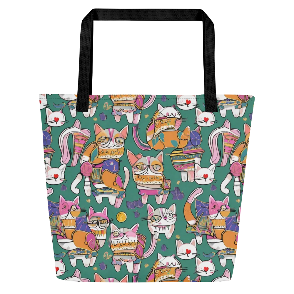 Neon Catwalk on Large Tote Bag W/ Pocket — Front
