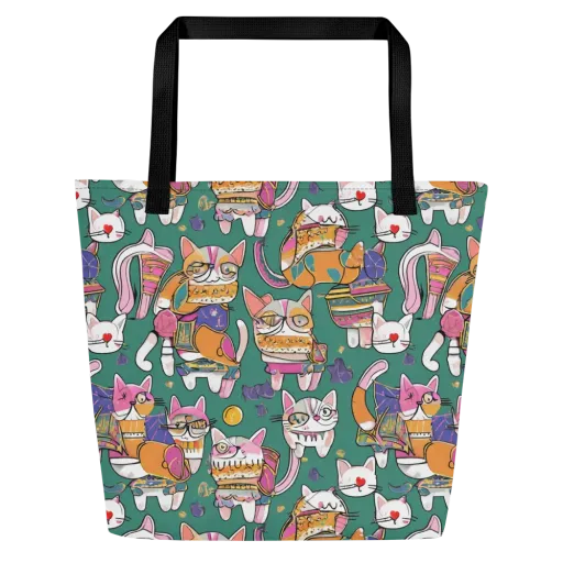 Neon Catwalk on a Large Tote Bag W/ Pocket