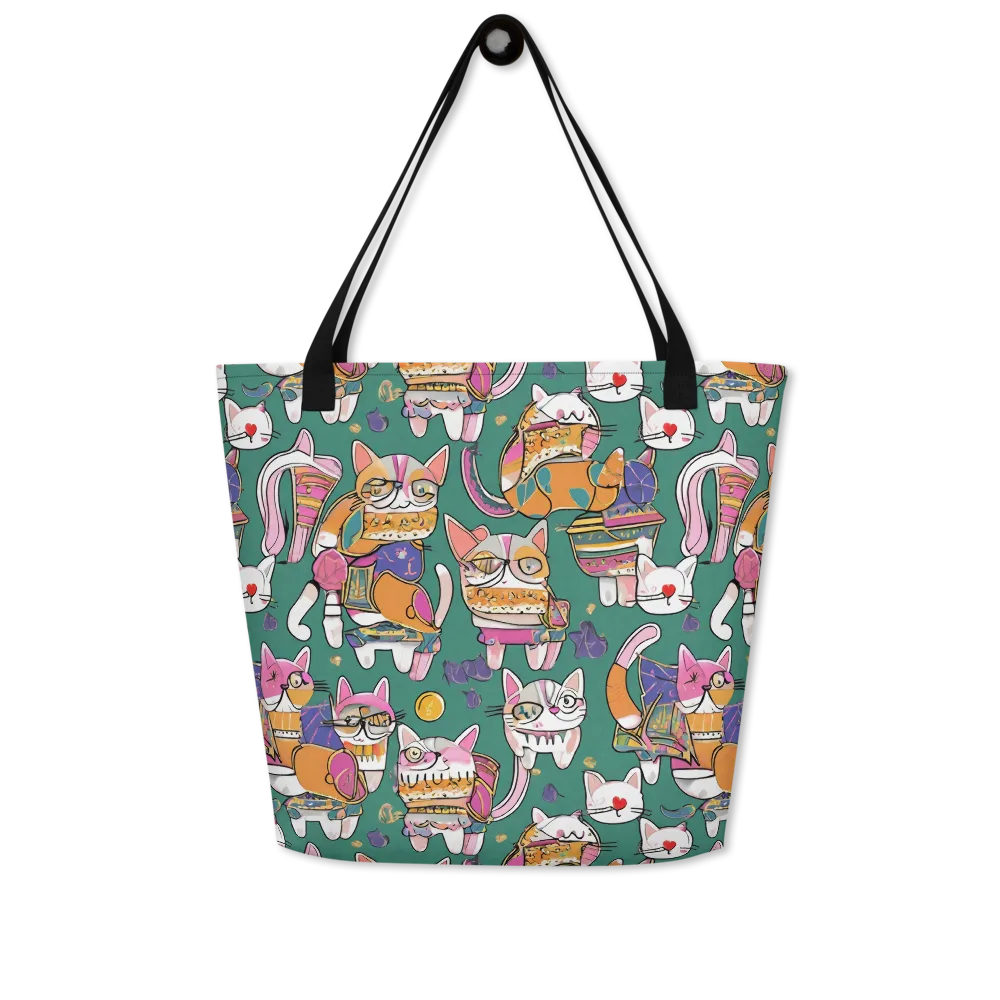 Neon Catwalk on Large Tote Bag W/ Pocket — Front