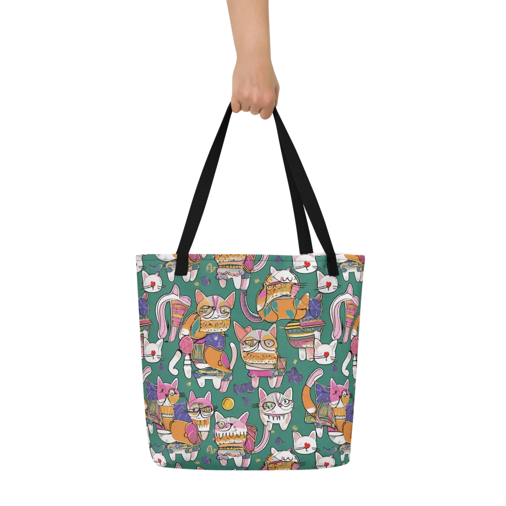 Neon Catwalk on Large Tote Bag W/ Pocket — Front