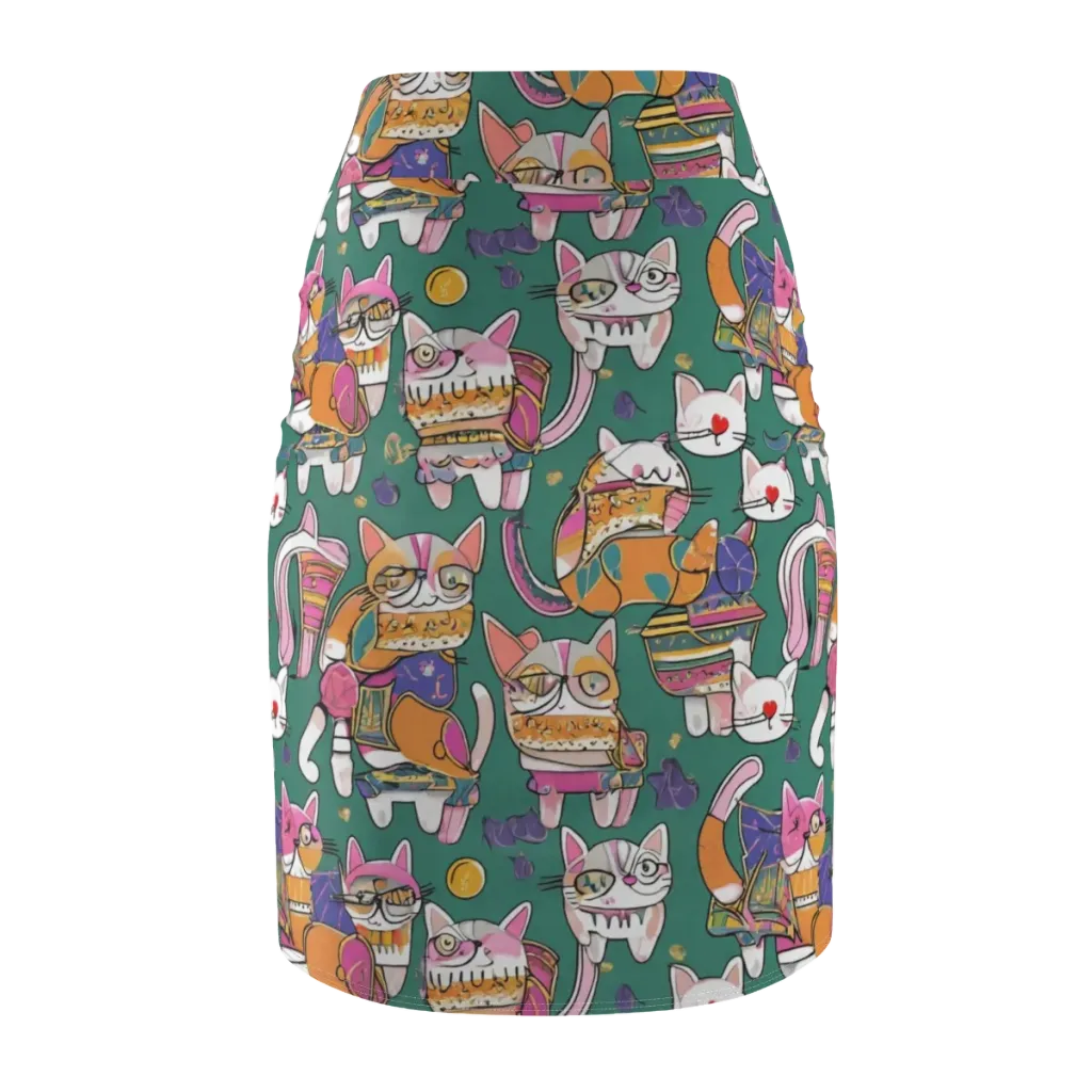 Neon Catwalk on Pencil Skirt — Back