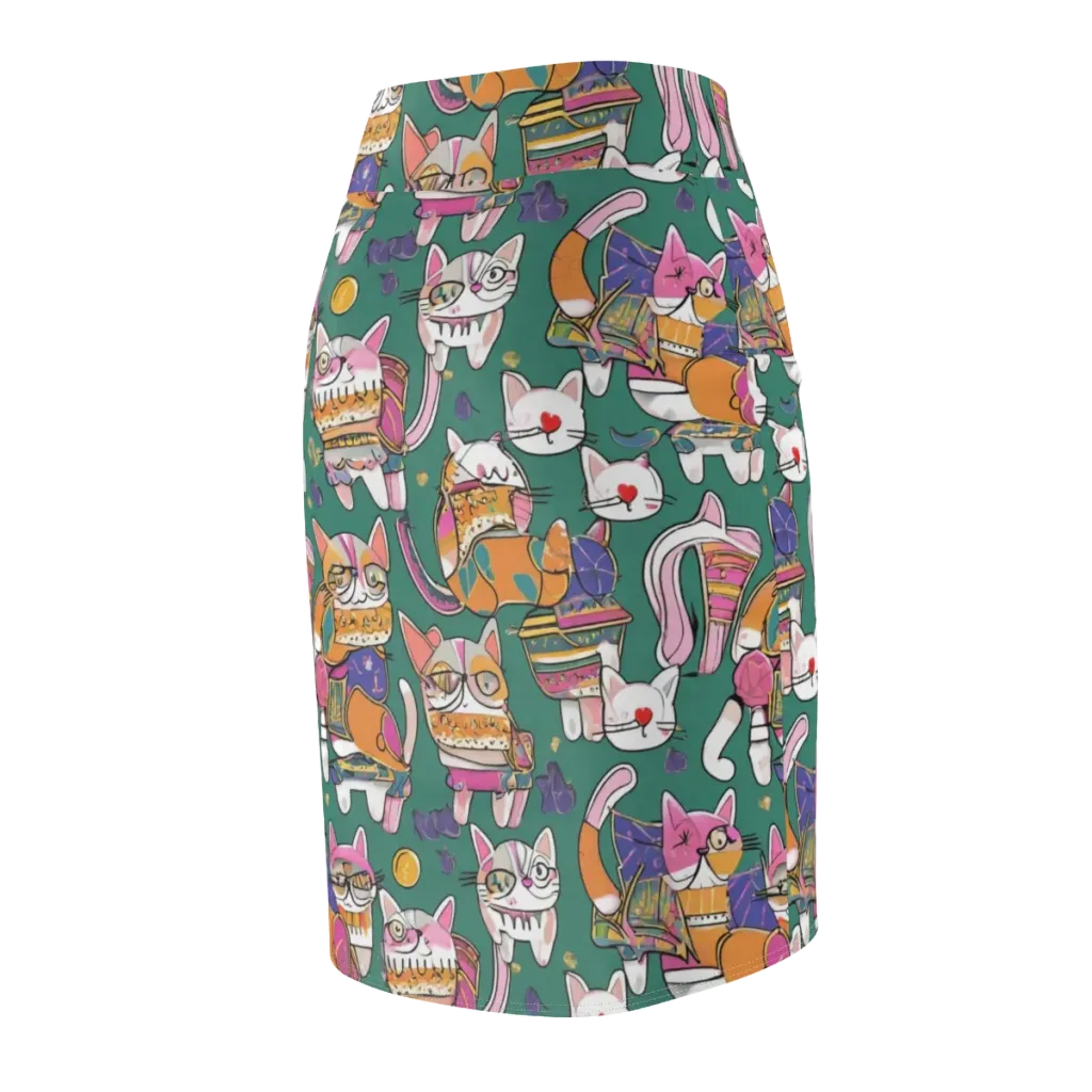 Neon Catwalk on Pencil Skirt — Back Side
