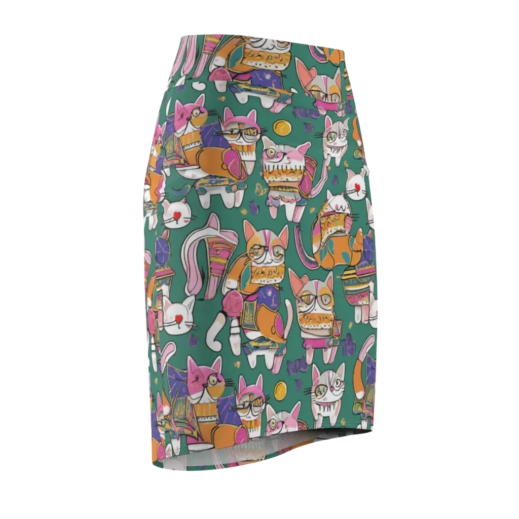 Neon Catwalk on Pencil Skirt — Front Side