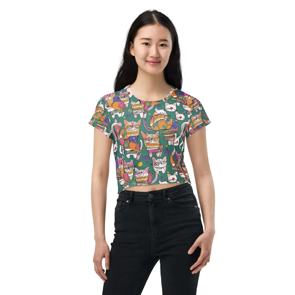 Neon Catwalk on Crop Tee — Front