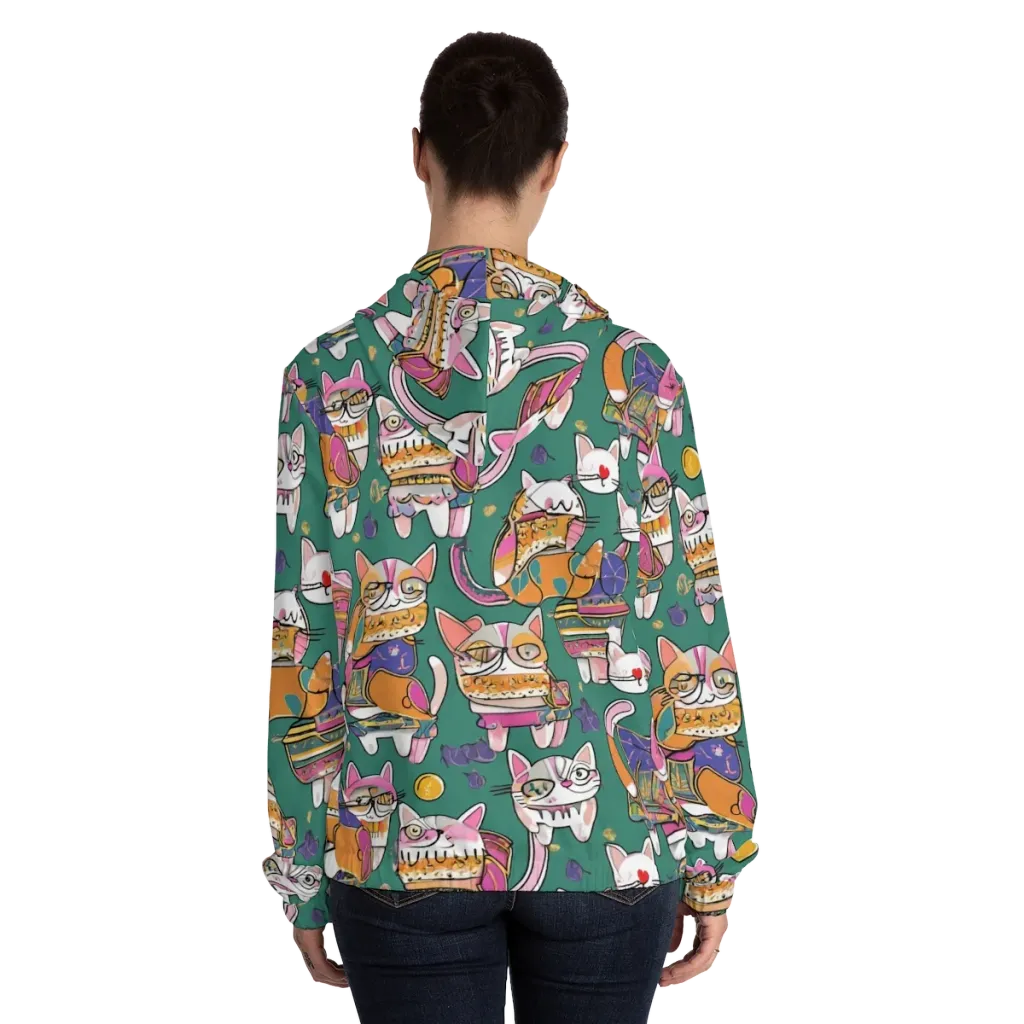 Neon Catwalk on Women's Full-Zip Hoodie — Back On Person