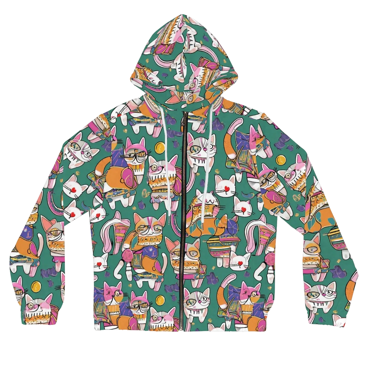 Neon Catwalk on Women's Full-Zip Hoodie — Front