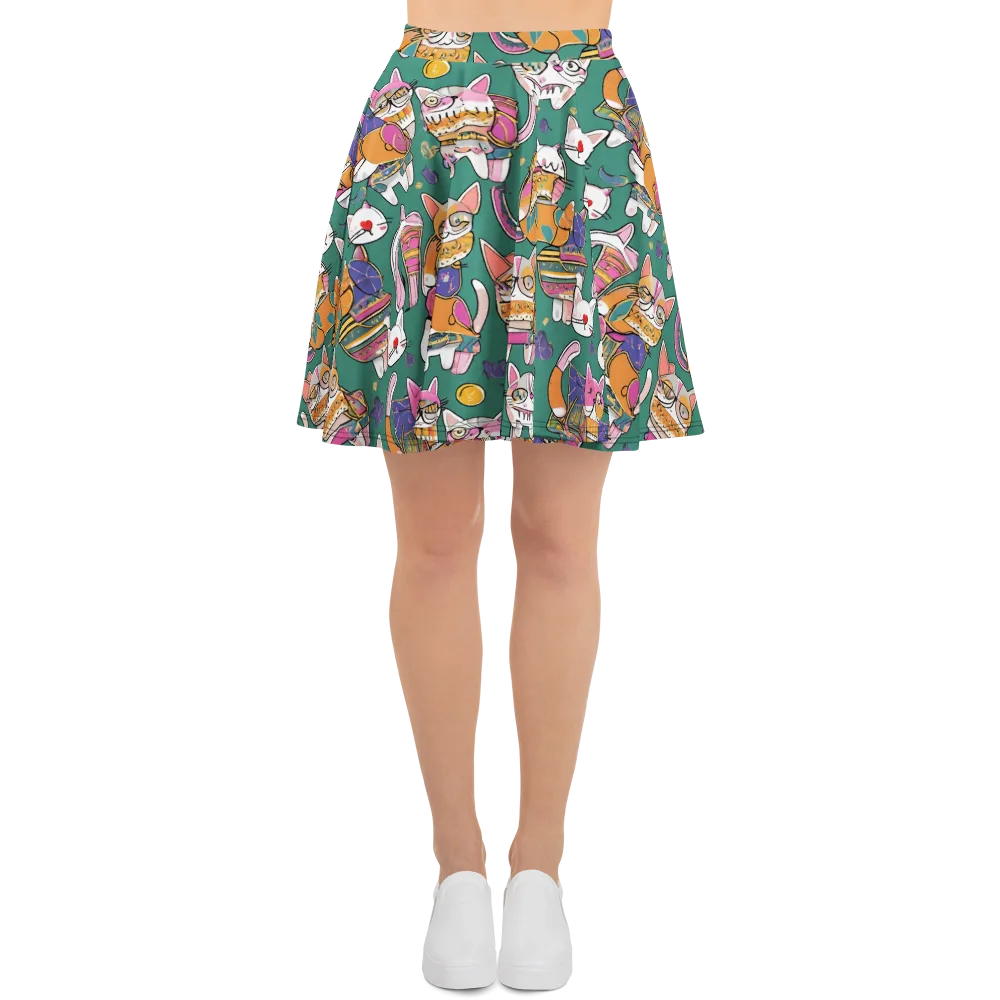 Neon Catwalk on Skater Skirt — Front