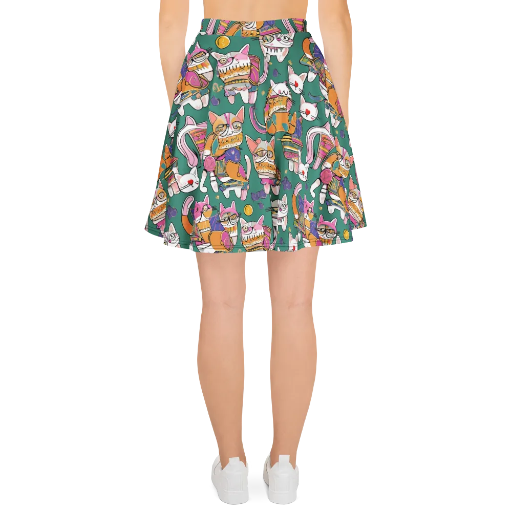 Neon Catwalk on Skater Skirt — Back