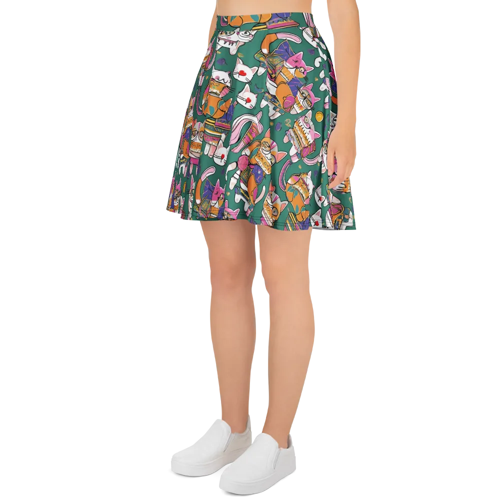 Neon Catwalk on Skater Skirt — Left