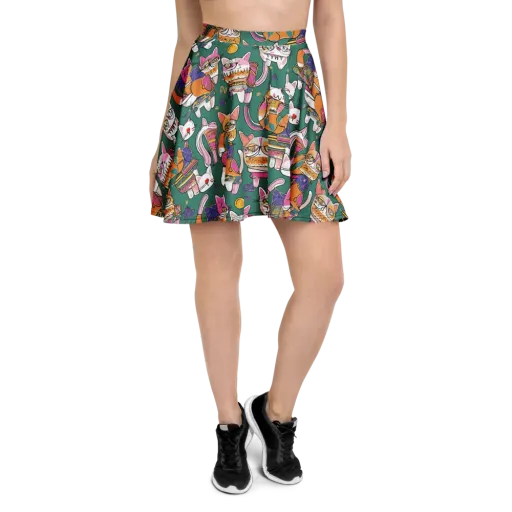 Neon Catwalk on a Skater Skirt