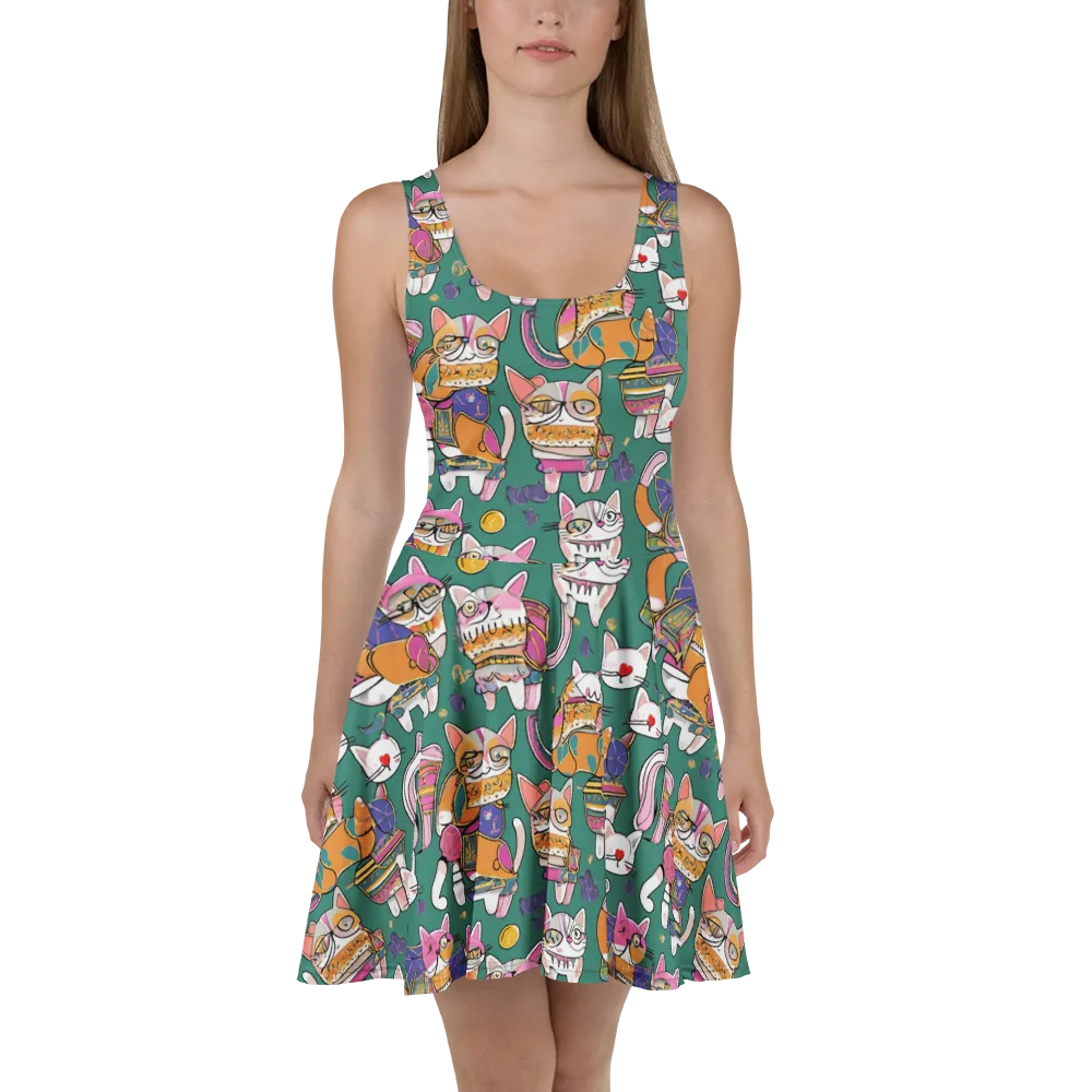 Neon Catwalk on Skater Dress — Front