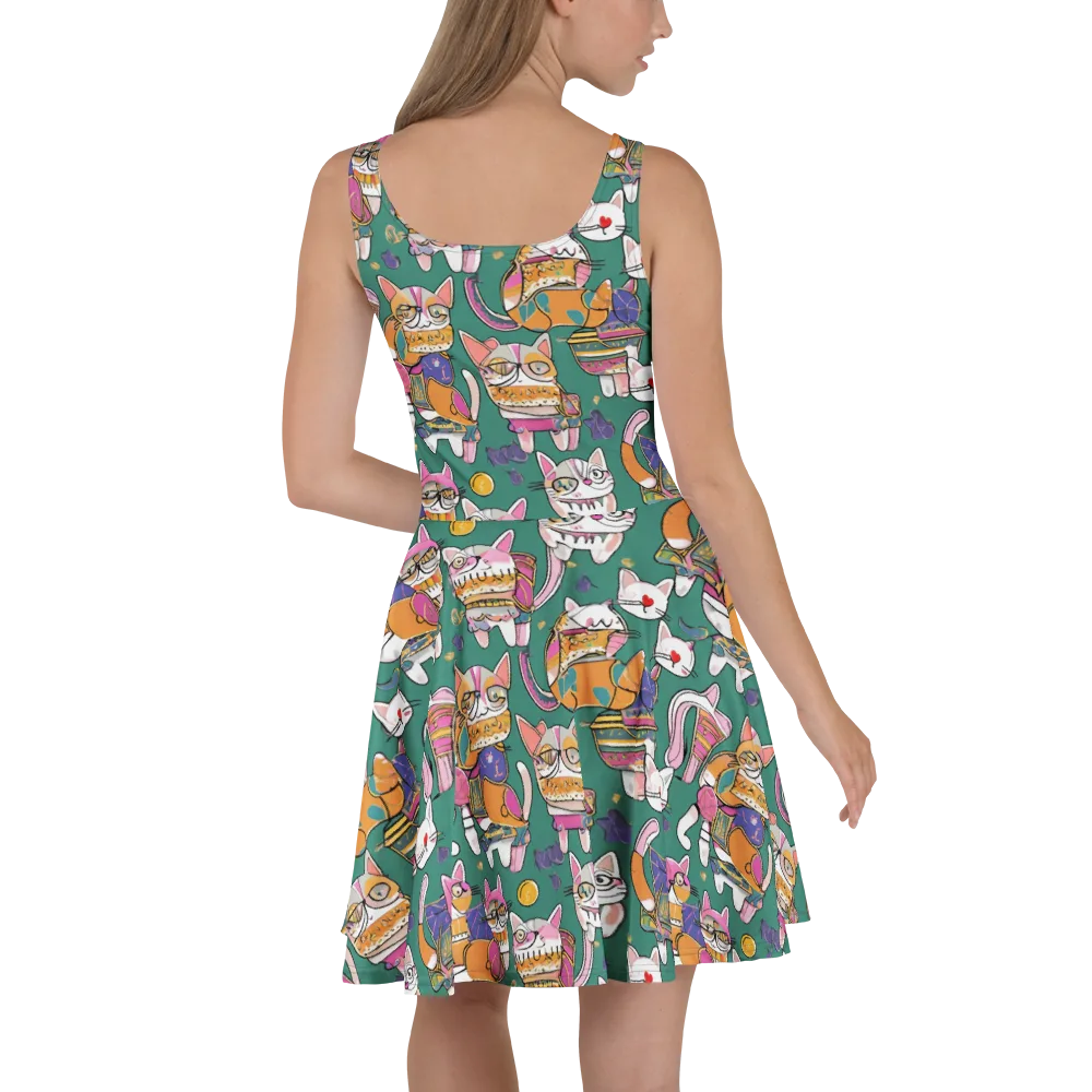 Neon Catwalk on Skater Dress — Back