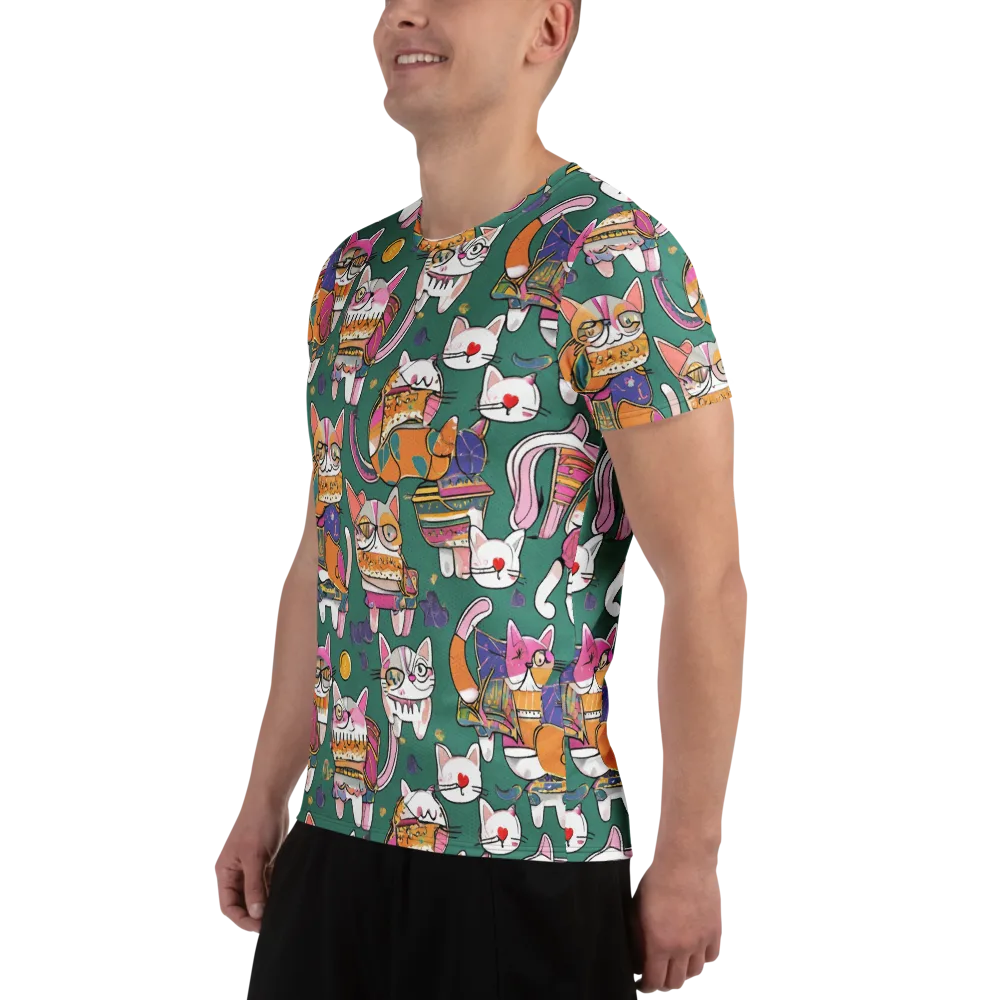 Neon Catwalk on Men's Athletic T-Shirt — Left