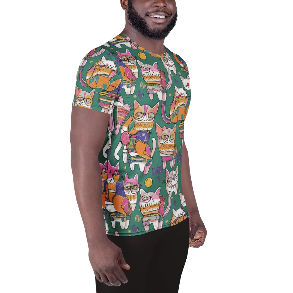 Neon Catwalk on Men's Athletic T-Shirt — Right