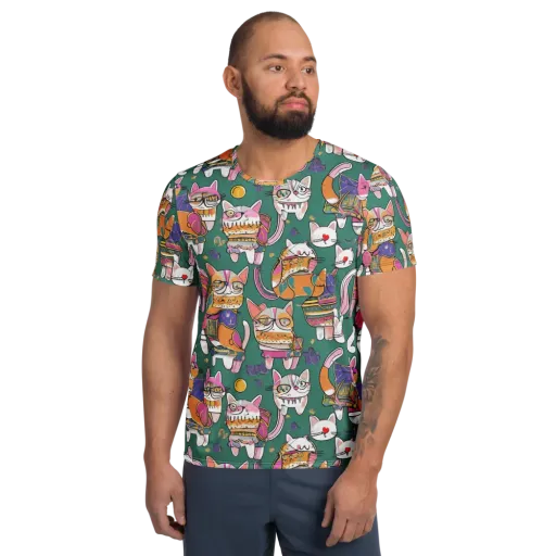 Neon Catwalk on a Men's Athletic T-Shirt