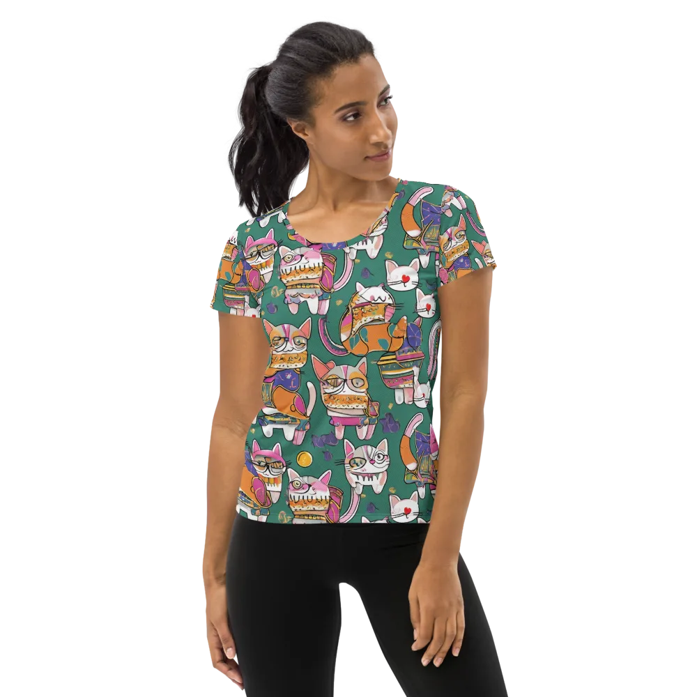 Neon Catwalk on Women's Athletic T-Shirt — Front