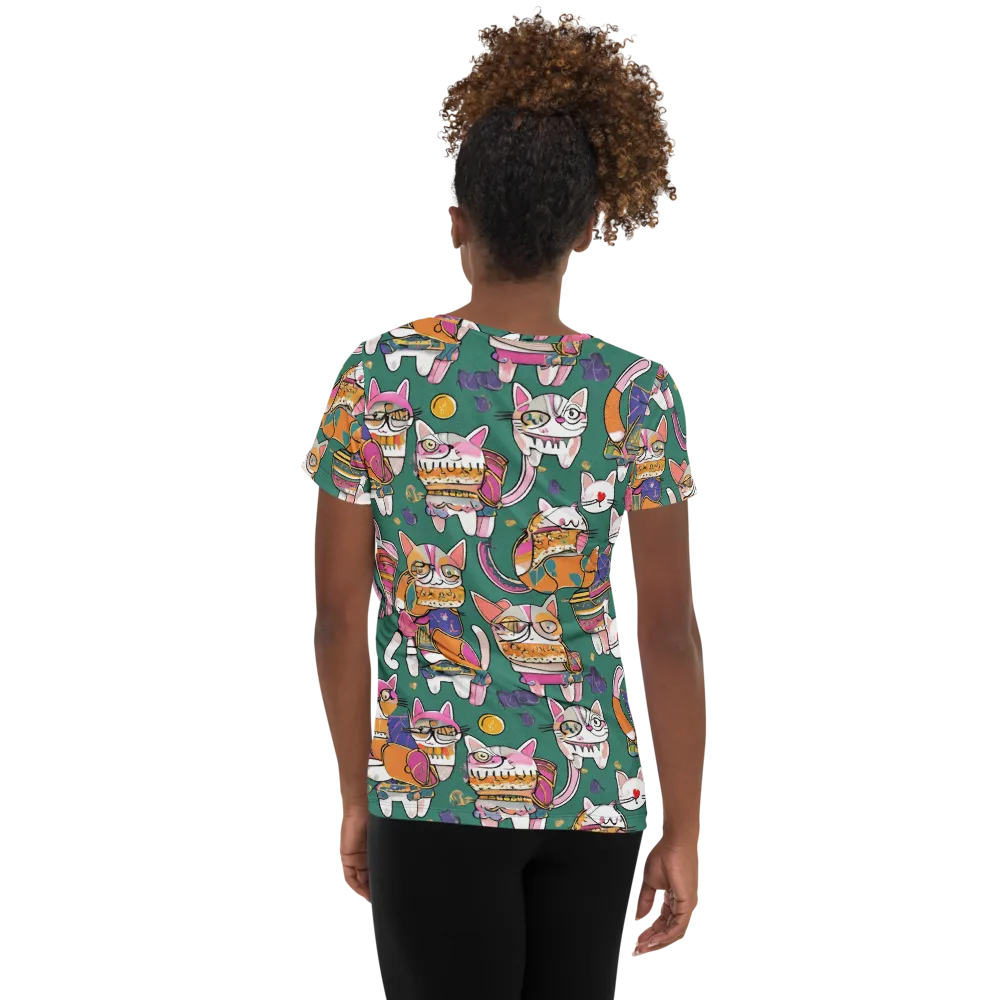 Neon Catwalk on Women's Athletic T-Shirt — Back