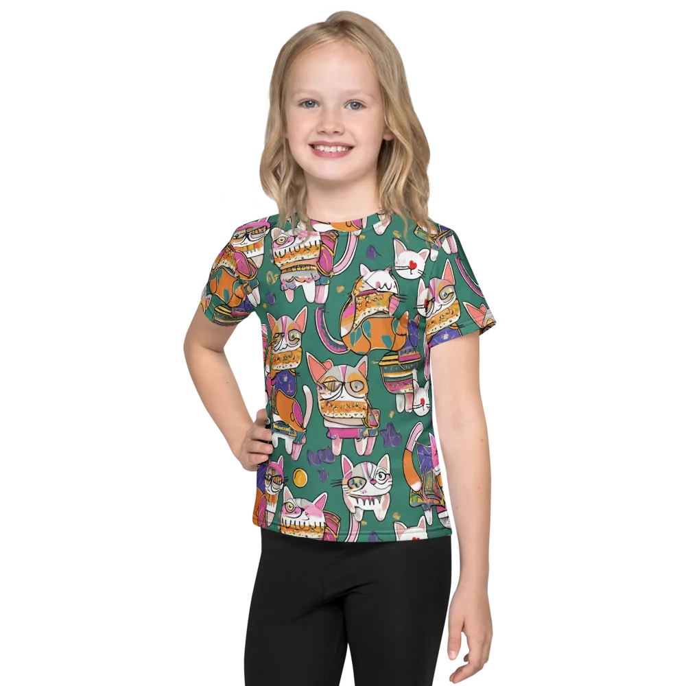 Neon Catwalk on Kids Crew Neck T-Shirt — Front