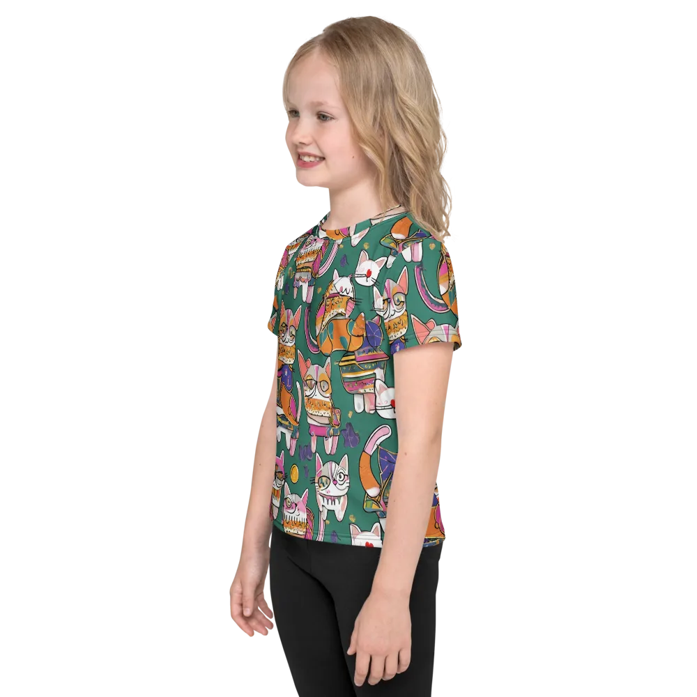 Neon Catwalk on Kids Crew Neck T-Shirt — Left