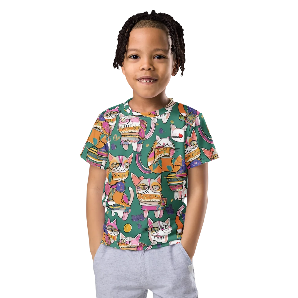 Neon Catwalk on Kids Crew Neck T-Shirt — Front