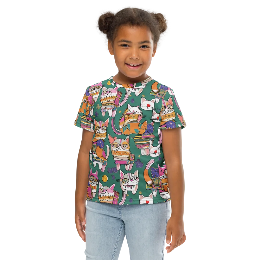 Neon Catwalk on Kids Crew Neck T-Shirt — Front