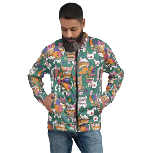 Neon Catwalk on a Bomber Jacket