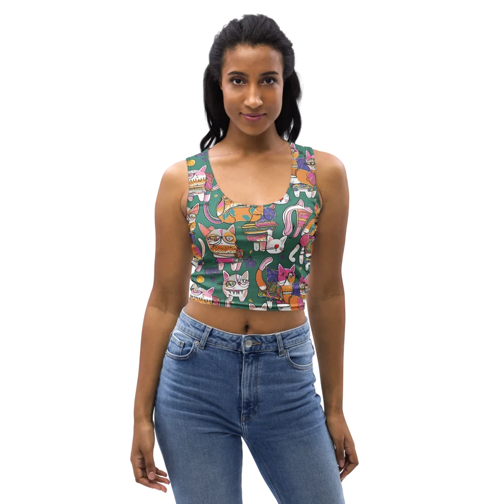 Neon Catwalk on Crop Top — Front