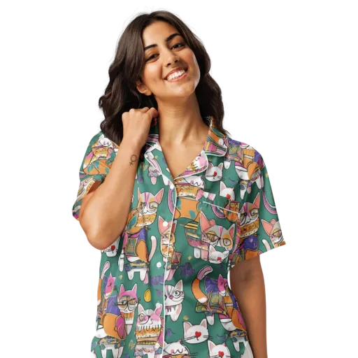 Neon Catwalk on a Women's Short Sleeve Pajama Top