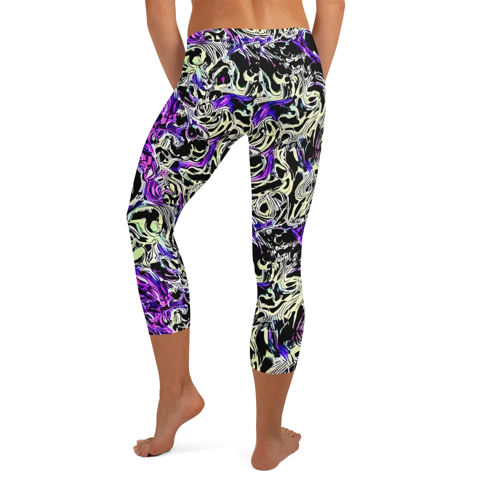 Neon Noir on Capri Leggings — Back