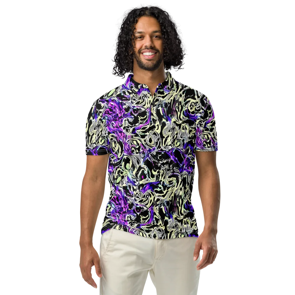 Neon Noir on Men's Slim Fit Polo Shirt — Front