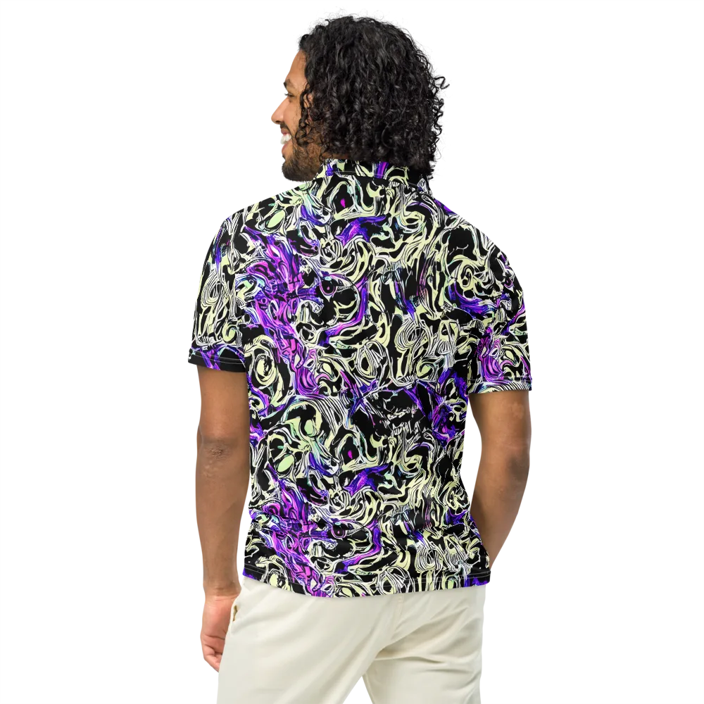 Neon Noir on Men's Slim Fit Polo Shirt — Back