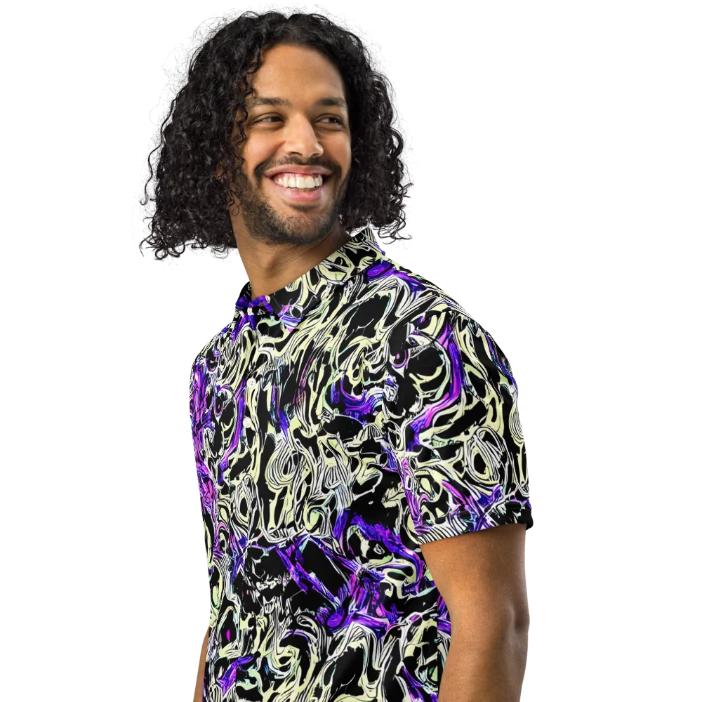 Neon Noir on Men's Slim Fit Polo Shirt — Left Front
